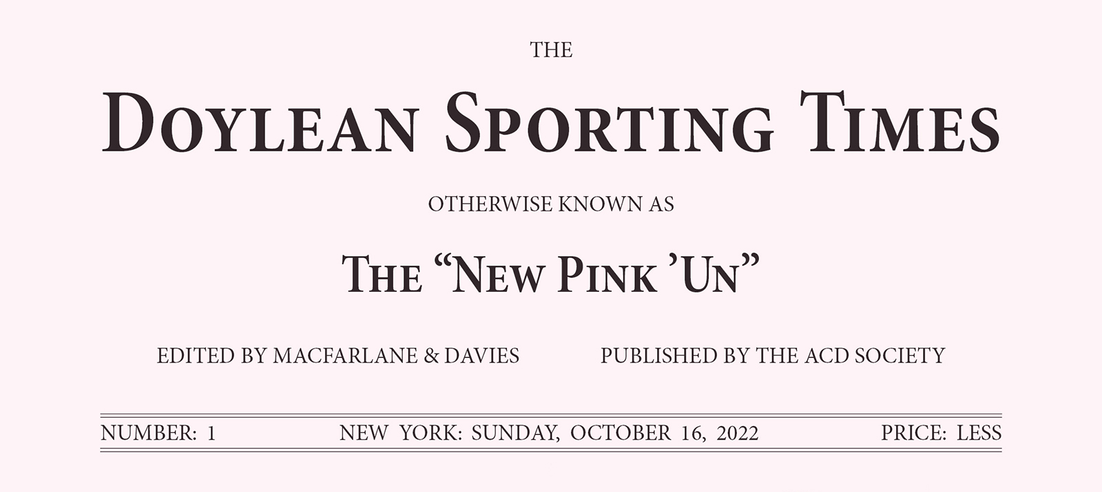 masthead of The Doylean Sporting Times